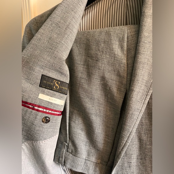 Gray Banana Republic Suit Wool Linen Blend - Picture 2 of 8